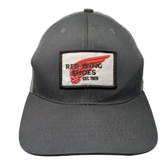 Red Wing Shoes Est 1905 Snapback Trucker Hat Gray One Size Adjustable Mesh Back - Picture 1 of 8
